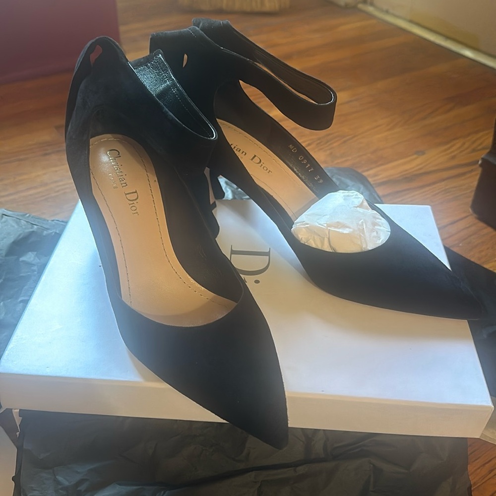 Black suede Christian Dior heels size 39